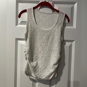 White Eyelet Sleeveless Top